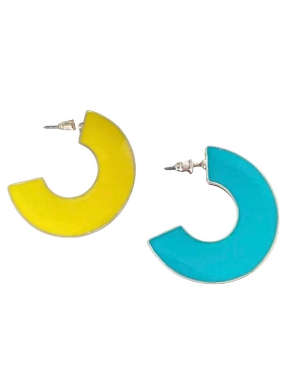Influence Yellow/Teal Hoop Earrings